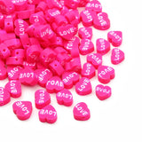 Rose Red Love Heart Polymer Clay Beads for Jewelry Making Diy