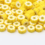 Yellow Polymer Clay Beads Sunflower Spacer Smiley Beads for DIY Jewelry Making