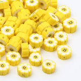 Yellow Polymer Clay Beads Sunflower Spacer Smiley Beads for DIY Jewelry Making