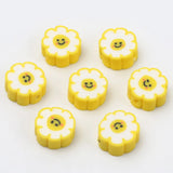 Yellow Polymer Clay Beads Sunflower Spacer Smiley Beads for DIY Jewelry Making