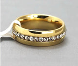 20/50 PCS Zircon Stainless Steel CZ Couple Rings 6mm Band Wedding Jewelry