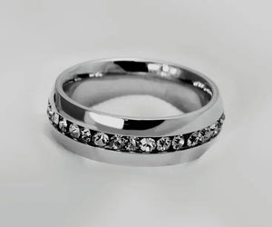 20/50 PCS Zircon Stainless Steel CZ Couple Rings 6mm Band Wedding Jewelry