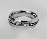 20/50 PCS Zircon Stainless Steel CZ Couple Rings 6mm Band Wedding Jewelry