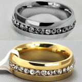20/50 PCS Zircon Stainless Steel CZ Couple Rings 6mm Band Wedding Jewelry