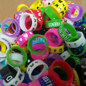 20/50PCS Silicone Vape Band Mix Colors Non Slip Letters Decorative Rings