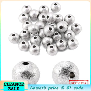 20-50Pcs 304 Stainless Steel Textured Spacer Beads Rondelle Stopper