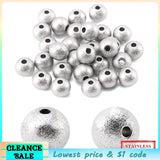 20-50Pcs 304 Stainless Steel Textured Spacer Beads Rondelle Stopper
