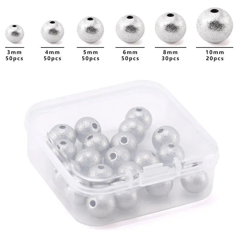 20-50Pcs 304 Stainless Steel Textured Spacer Beads Rondelle Stopper