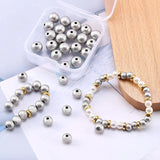 20-50Pcs 304 Stainless Steel Textured Spacer Beads Rondelle Stopper
