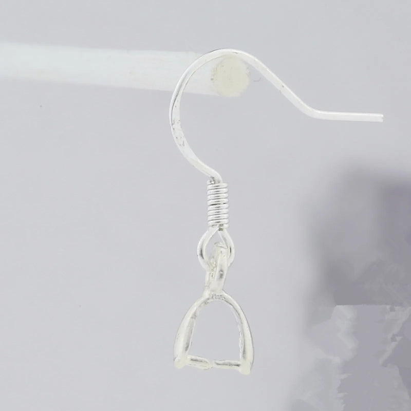 925 Sterling Silver Hook Earring Setting DIY Jewelry Clasp Base Clip Pins Access