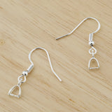 925 Sterling Silver Hook Earring Setting DIY Jewelry Clasp Base Clip Pins Access