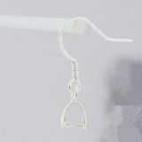 925 Sterling Silver Hook Earring Setting DIY Jewelry Clasp Base Clip Pins Access