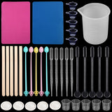 20-50Pcs Epoxy Resin Making Tool Set A5 Silicone Sheet Meas...