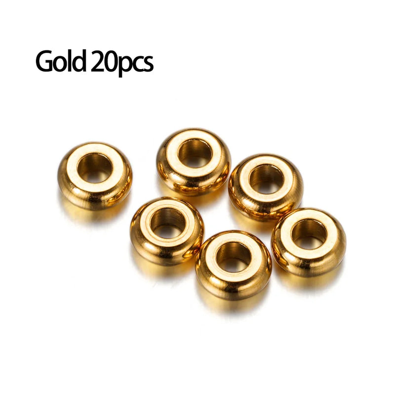 20-50Pcs Stainless Steel Crimp End Bead Stopper Findings for DIY Jewelry Making