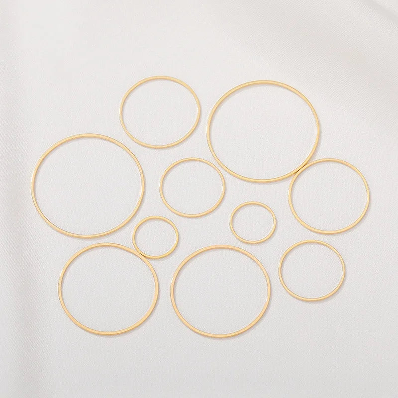 Plated Brass Hoop Charms Pendant for DIY Jewelry Making
