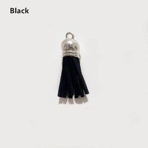 35Color Sliver Cap Suede Tassel Earrings Pendant Diy Keyring Charms