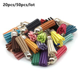 35Color Sliver Cap Suede Tassel Earrings Pendant Diy Keyring Charms