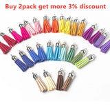 35Color Sliver Cap Suede Tassel Earrings Pendant Diy Keyring Charms