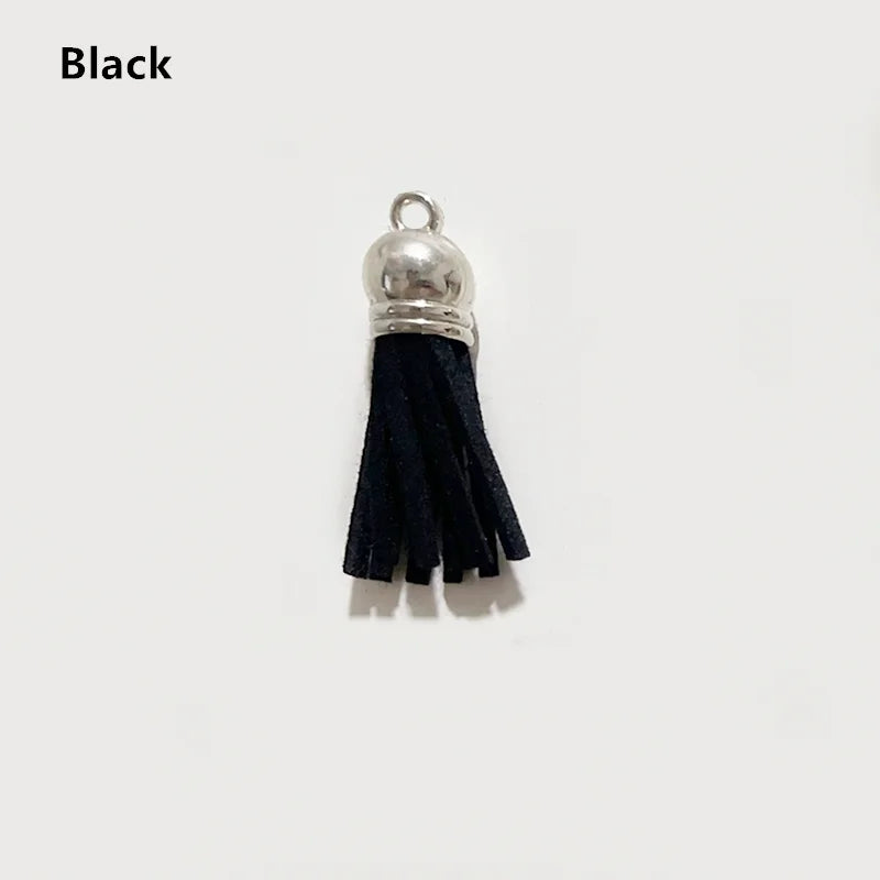 35Color Sliver Cap Suede Tassel Earrings Pendant Diy Keyring Charms