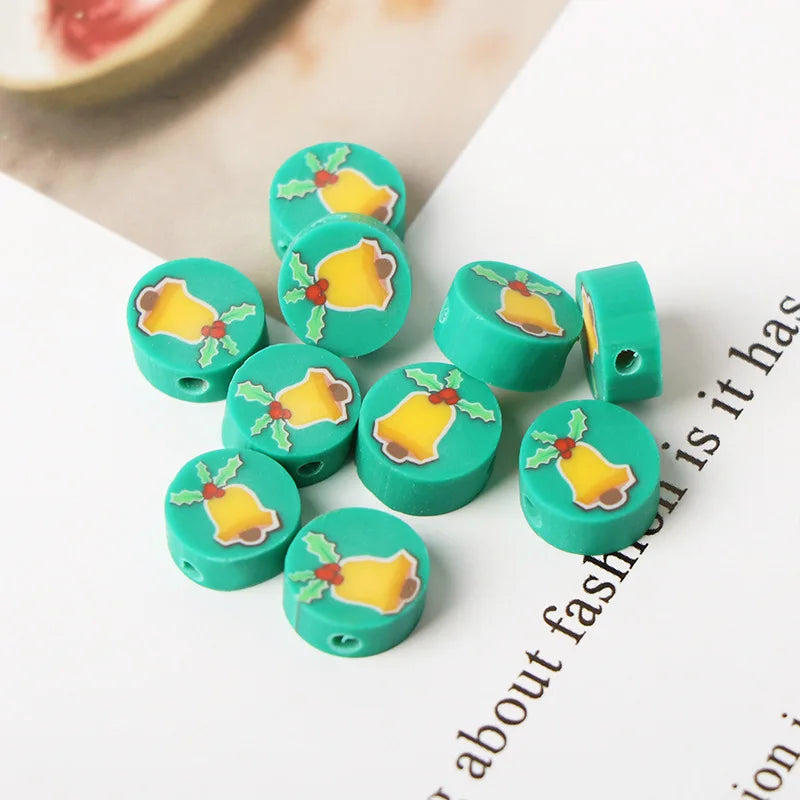 Christmas Polymer Clay Beads DIY Jewelry Accessories