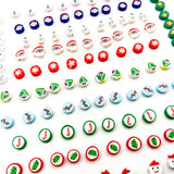 Christmas Tree Santa Snowman Polymer Clay Beads for Jewelry Making