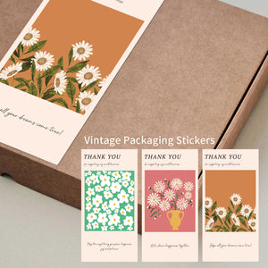 20-50pcs Flower Thank You Stickers Seal Labels For DIY Gift Commodity Decor