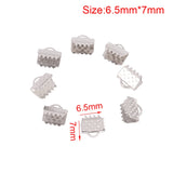 Stainless Steel Ribbon Crimp End Caps - 20-50pcs