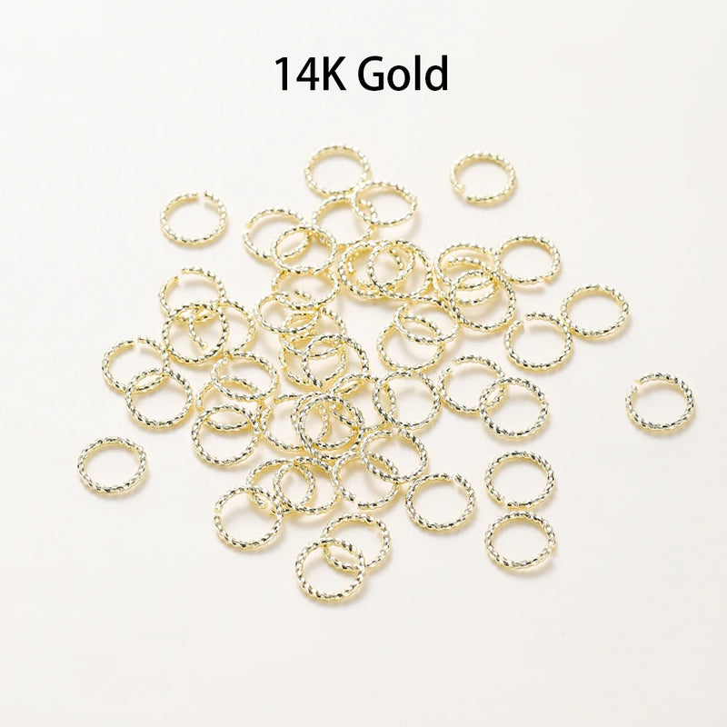 14K 18K Twisted Open Jump Rings DIY Jewelry Making Accessories