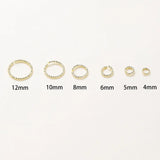 14K 18K Twisted Open Jump Rings DIY Jewelry Making Accessories