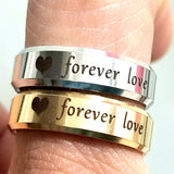 Forever love Ring Heart Promise Stainless Steel Wedding Band Men Women Jewelry