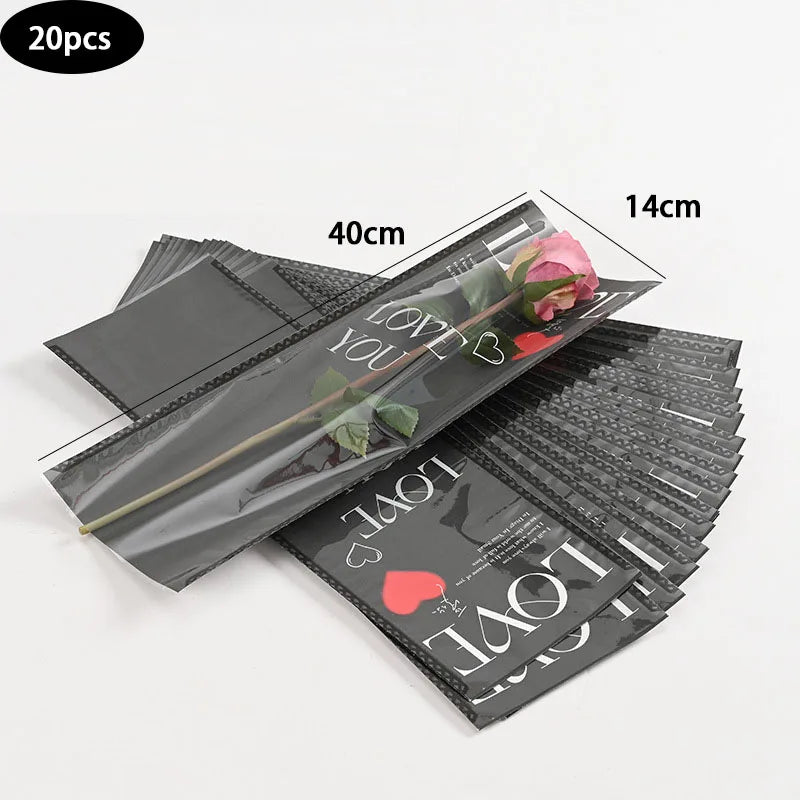 Colorful Cellophane Bags for Rose Bouquet Flower Gift Packaging