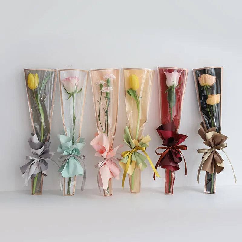 Colorful Cellophane Bags for Rose Bouquet Flower Gift Packaging