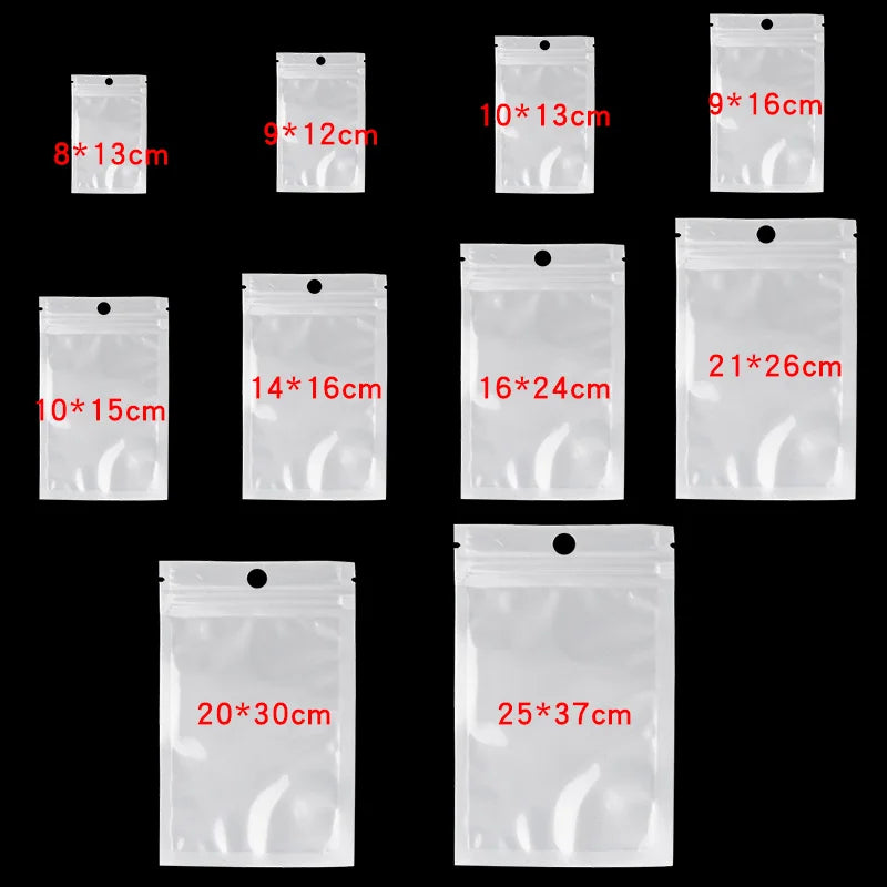 Clear Self Seal Zipper Plastic Retail Packaging Poly Pouches Ziplock Bags