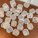 Mini Storage Box Transparent Square Plastic Box Earrings Jewelry Packaging