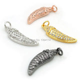 Micro Pave Clear CZ Pepper Charm for Bracelets or Necklaces