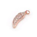 Micro Pave Clear CZ Pepper Charm for Bracelets or Necklaces