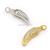 Micro Pave Clear CZ Pepper Charm for Bracelets or Necklaces