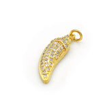 Micro Pave Clear CZ Pepper Charm for Bracelets or Necklaces