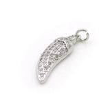 Micro Pave Clear CZ Pepper Charm for Bracelets or Necklaces