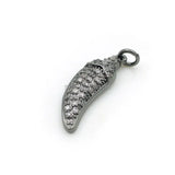 Micro Pave Clear CZ Pepper Charm for Bracelets or Necklaces