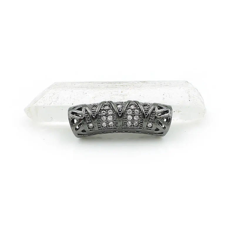 6mm Micro Pave Clear CZ Arc Tube Beads for DIY Bracelets