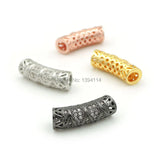 6mm Micro Pave Clear CZ Arc Tube Beads for DIY Bracelets