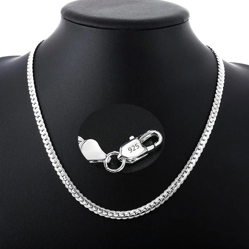 925 Sterling Silver 6mm Fine Necklace Chain for Wedding Jewelry