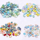 Faceted Rectangle Square Crystal Glass Beads for Jewelry Making