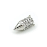 Micro Pave Clear CZ Point Hexagon Pillar Charm Necklace Jewelry