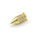 Micro Pave Clear CZ Point Hexagon Pillar Charm Necklace Jewelry
