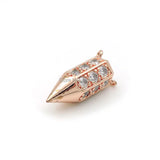 Micro Pave Clear CZ Point Hexagon Pillar Charm Necklace Jewelry