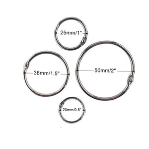 20-88mm Nickel Plated Book Rings Loose Leaf Binder Ring Key Chain