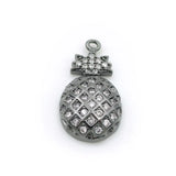 Micro Pave Clear CZ Ananas Charm for Bracelets or Necklaces
