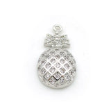 Micro Pave Clear CZ Ananas Charm for Bracelets or Necklaces